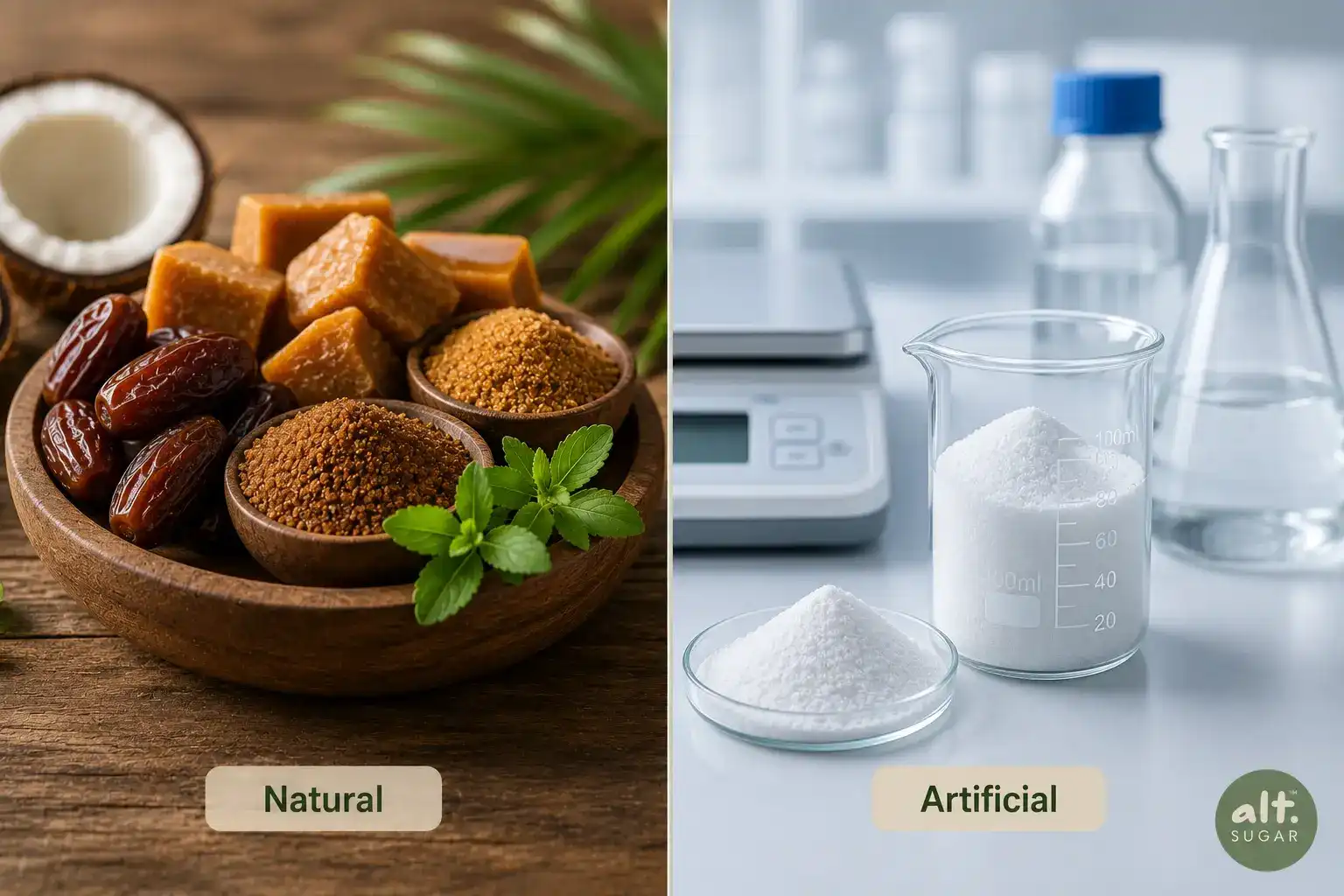 Natural sweeteners versus artificial sweeteners comparison
