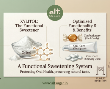 Xylitol hero banner showing a functional sweetener system for confectionery, oral care, and clean-label reformulation.